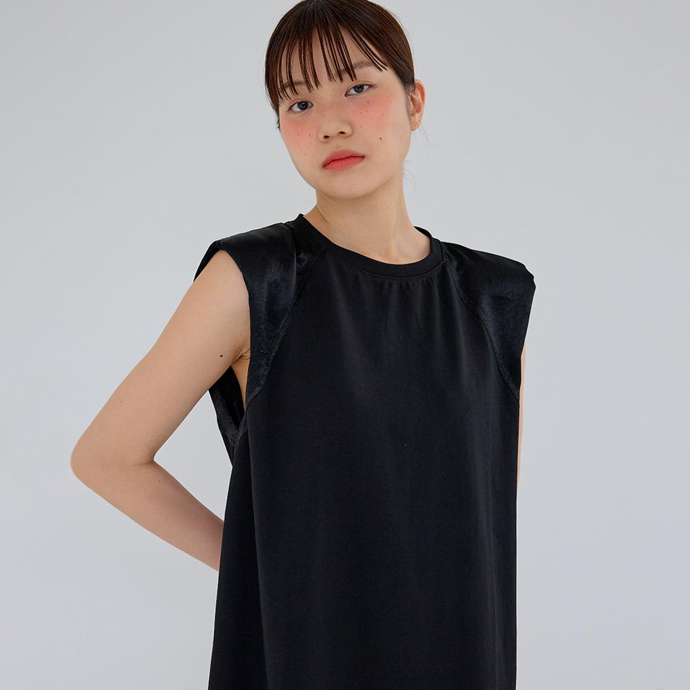 Eiaenlei Ar_Shoulder Padded Dress_Black