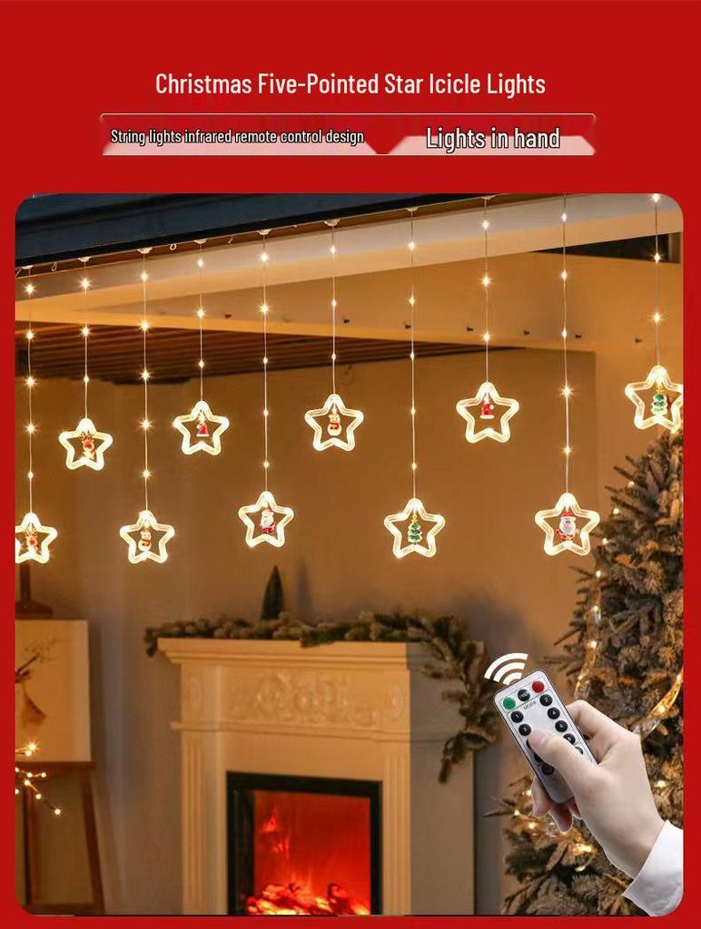 LED Christmas Circle Leather Wire Curtain & Ornament Lights for Festive Décor