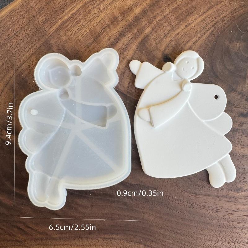 [HF][HS]1pz Ornamento da Appendere per Albero di Natale Stampo in Gesso Cemento Resina Fai da Te Angelo Amore Ragazza Stampo in Silicone Forniture per Artigianato Ragazza