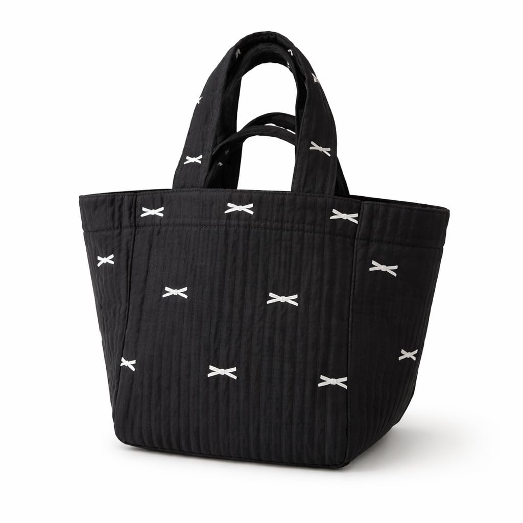 

Ribbon Nubi Bag, Tote Bag, Sub Bag, Mother s Bag, Quilted, Gusseted, Lightweight, Handheld, Adult, Korean, Black, CLAFTLAB SAIL [Product Code]