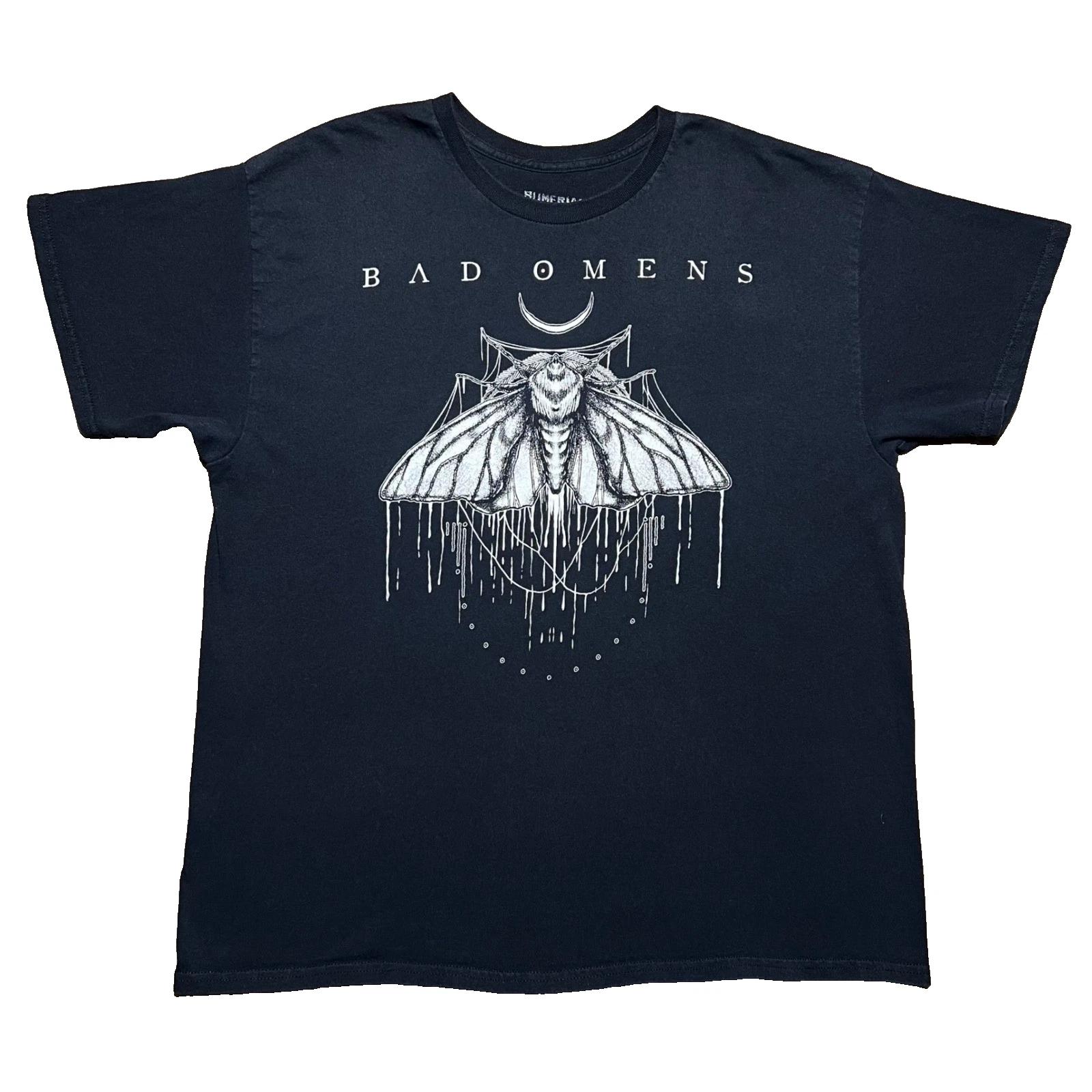 Bad Omens Moth Graphic T Shirt Mens XL Black Sumerian Records Metalcore Band Tee 3XL