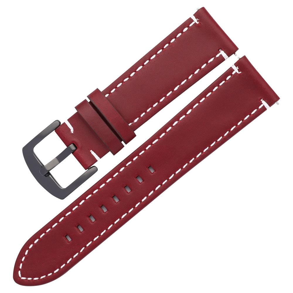 

Oil Wax Leather Watch Band Bracelet 20mm 22mm For Samsung Galaxy Watch 42 46mm High-end Cowhide Watch Straps For Huawei GT2 20mm