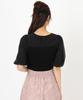 Mishmash Balloon Short Black Women's Knit/Sweater, Bustier, Layered, Versatile, Sleeve,