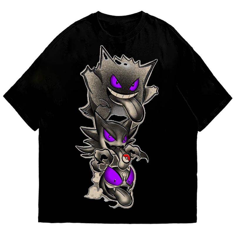 Anime Pokmon Graphic Unisexs Womens T Shirt Cotton Oneck Y2k Harajuku 2026 Summer Unisex Fashion TShirt Black Tee Tops Unisex