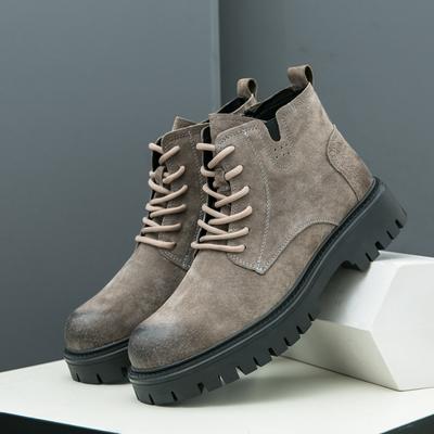 Stivali da Uomo Vintage alla Moda 2024 Nuovo Stile Autunno/Inverno Fondo Spesso Pile Vera Pelle Stile Stivali da Lavoro Scarpe da Uomo con Pelliccia
