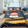Japanese Sushi King Queen Duvet Cover Little Cat Bedding Set Novelty Cartoon Pet Animal Japan Food White Polyester Quilt Cover