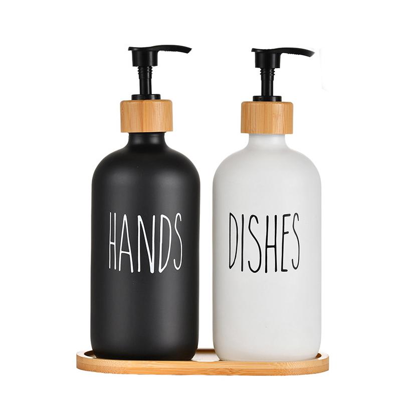 Leeseph Soap Dispenser Set, Contains Hand and Dish Soap Dispenser, Suitable for Kitchen Decor