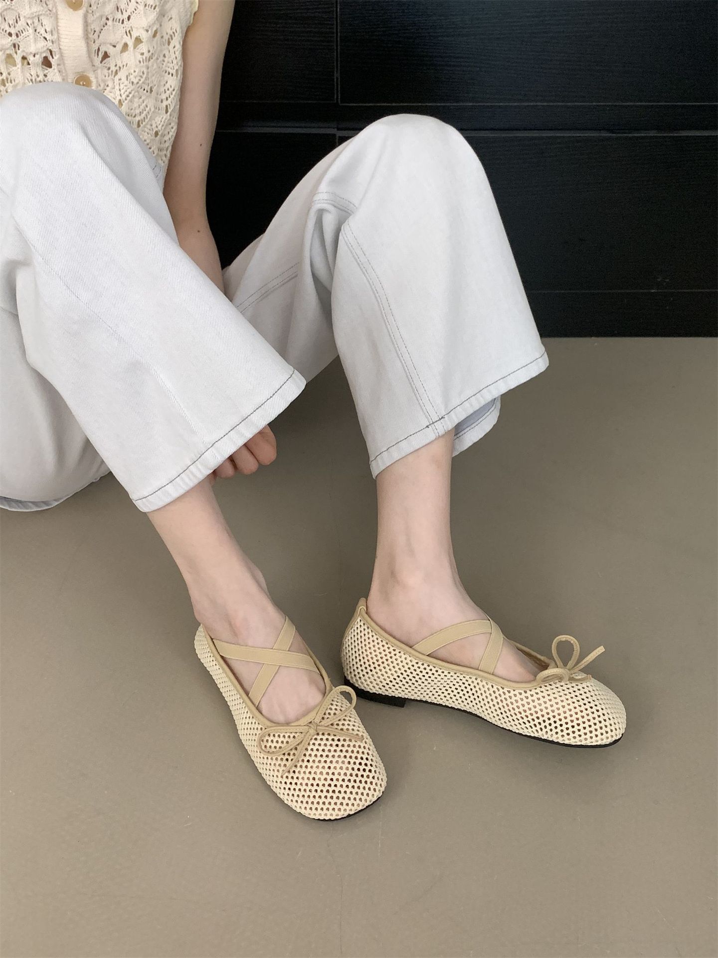 

Модные балетки IPPEUM для женщин, сетчатые, с круглым носком, Мэри Джейн, черные, новинка 2025, мягкие туфли-балетки 245 жёлтый