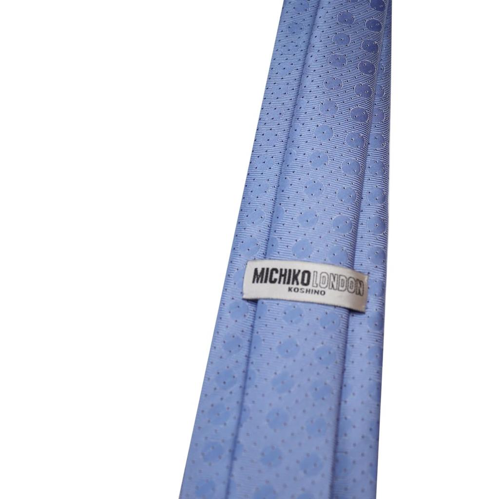 Michiko London Bonded Fabric with Lining for Made in KOSHINO Solid Wrinkle-Resistant Volume, Japan, Brand, Pattern, 100% Silk, Unisex, MKJ-027 (Blue)