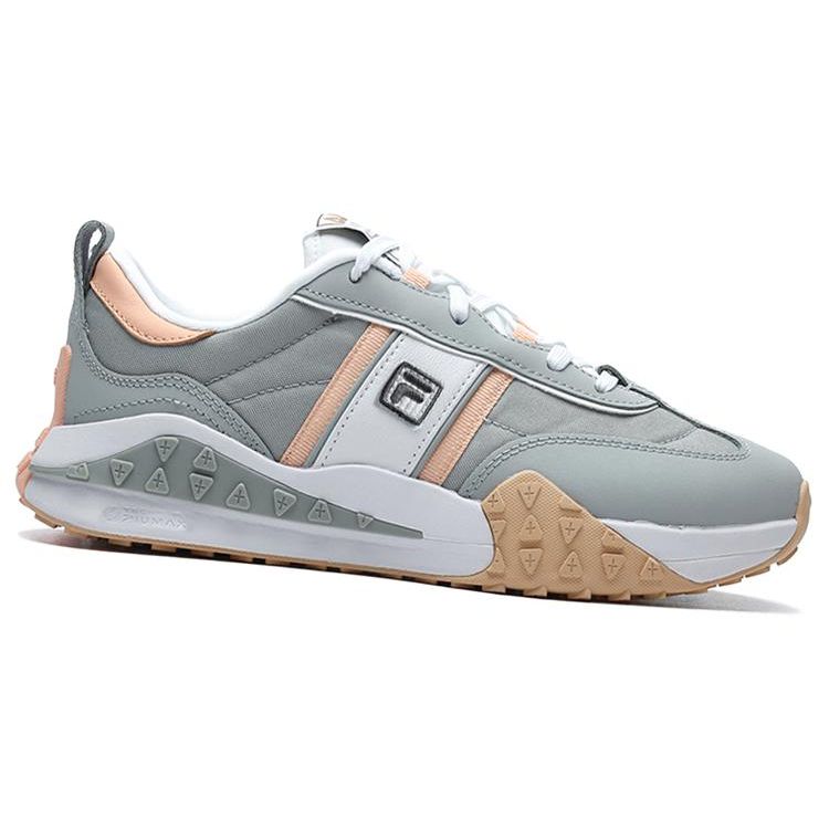 FILA Brick Fabric Synthetic Leather Two-Layer Cowhide Comfortable Versatile Low-Top Casual Shoes Women sneaker Gray White F12W211119FHW