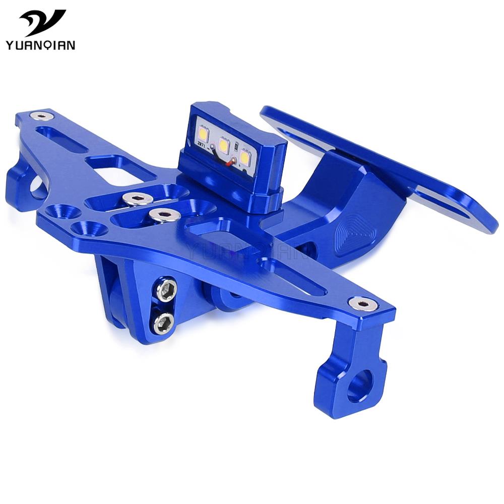 For APRILIA SR50 SR 50 MYCNC Motorcycle Adjustable Angle License Number Plate Frame Holder Bracket SR50MY LED Light