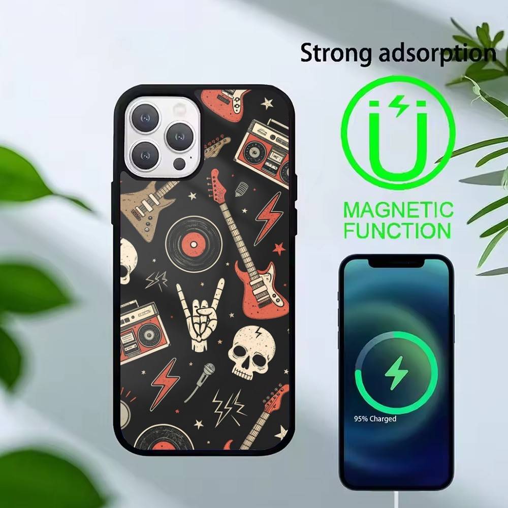 Gothic Dark Sweetheart Phone Case For iPhone 17,16,15,14,13,Pro,Max,Plus,Magnetic For Magsafe Wireless Charging