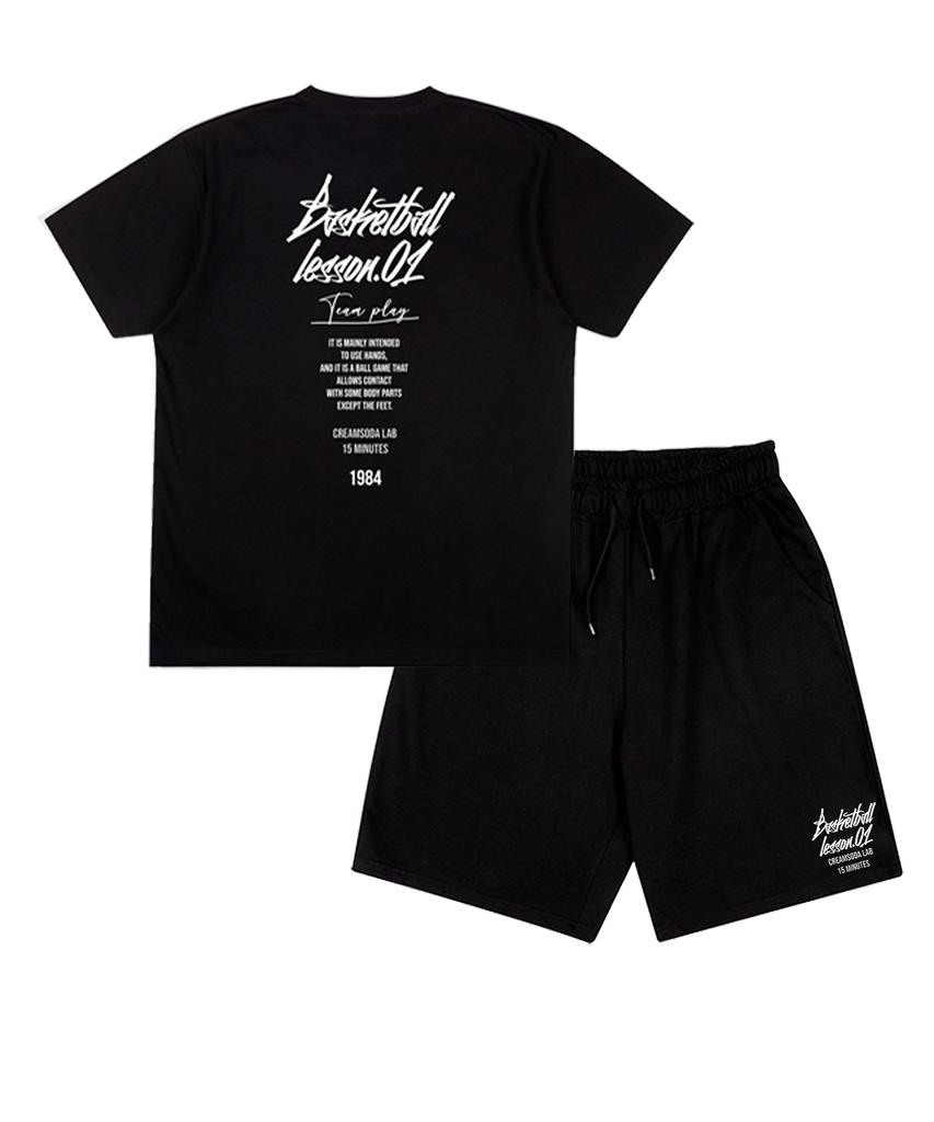 CREAM SODA LAB [2Pack] Quarter Logo Short Sleeve Shorts Set (Type A)