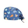 new Cotton Section for Man and woman Scrubs Caps Hospital Medical Hats Black Printing Elastic Tieback Design and Pet Medical Hat