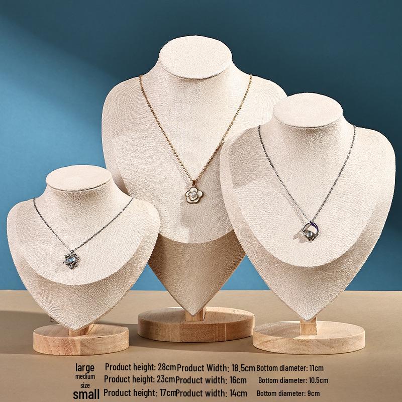 Solid Wood Jewelry Display Mannequin for Necklaces