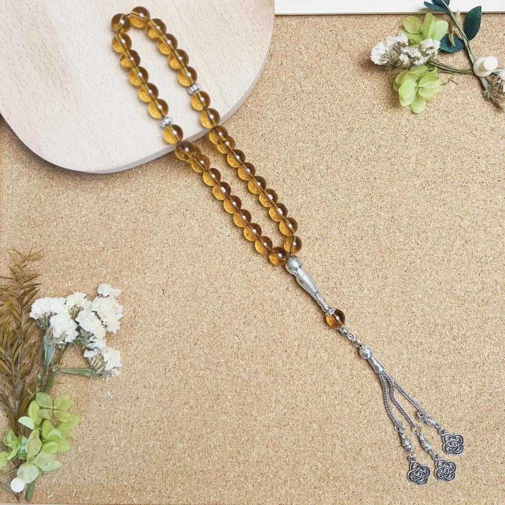 10mm 33pcs Glass Tassel Turkish Muslim Rosary Islamic Prayer Beads Bracelet for Women Jewelry Tasbih Tasbeeh Allah Mohammed