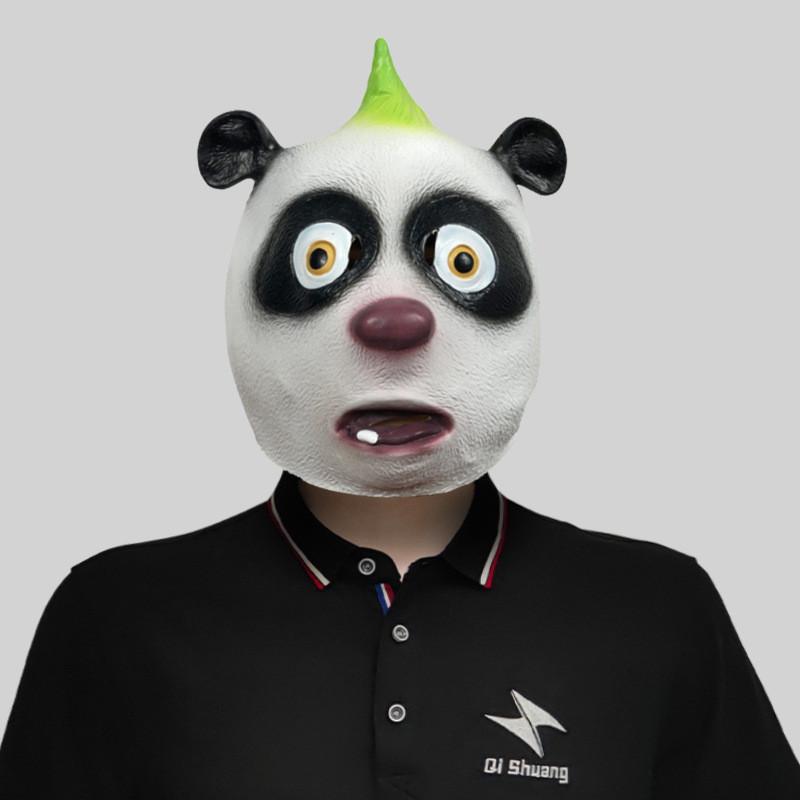 

Веселая латексная маска головы панды для всех случаев, включая Хэллоуин, дни рождения и