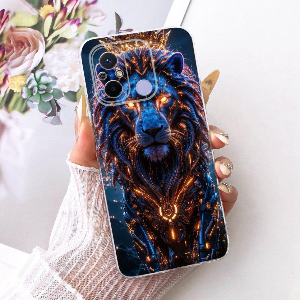 Miękkie Przezroczyste Silikonowe Etui Na Telefon Xiaomi Redmi 12c 12 11A 4G Pokrowiec Poco C55 Wzór z Kreskówkowym Kotem Smokiem Kwiatem Motylem