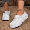 Fashion New 2025 Women's Plus Size Breathable Canvas Flats Slip-On Lace-Up Soft Sole Comfortable Fashion Light Outdoor Casual Shoes