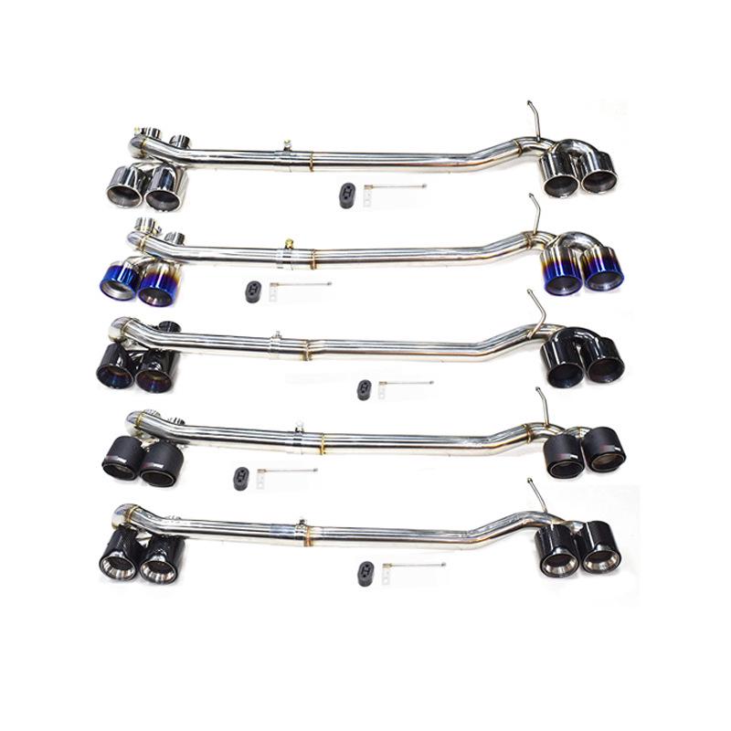 BMW 5 Series F10/F18 M5 Black Carbon Fiber Quad Exhaust Tailpipe with M Logo