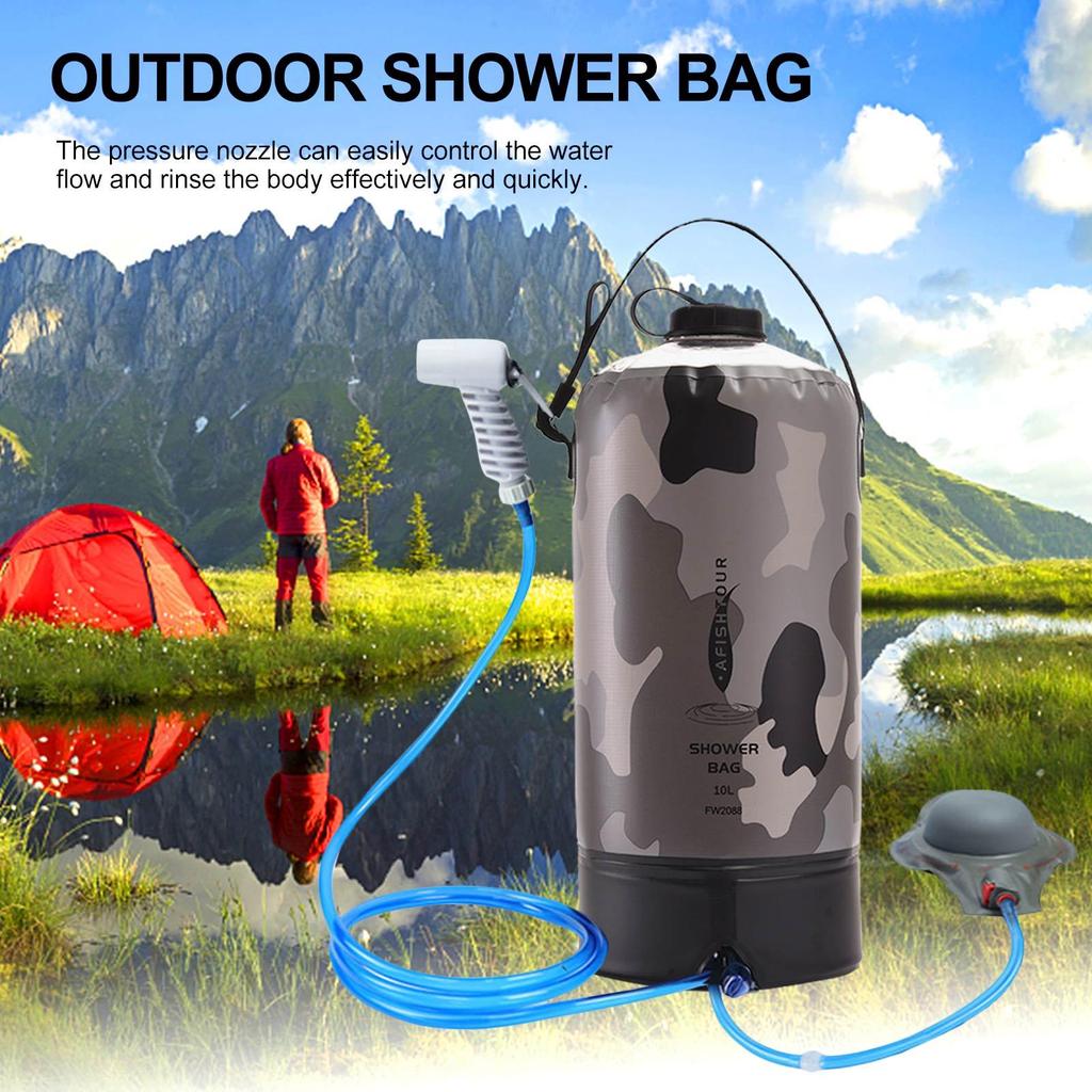 10L Camping-Duschbeutel Outdoor-Duschbeutel PVC Tragbarer Duschbeutel Camping-Wasserspeicherbeutel