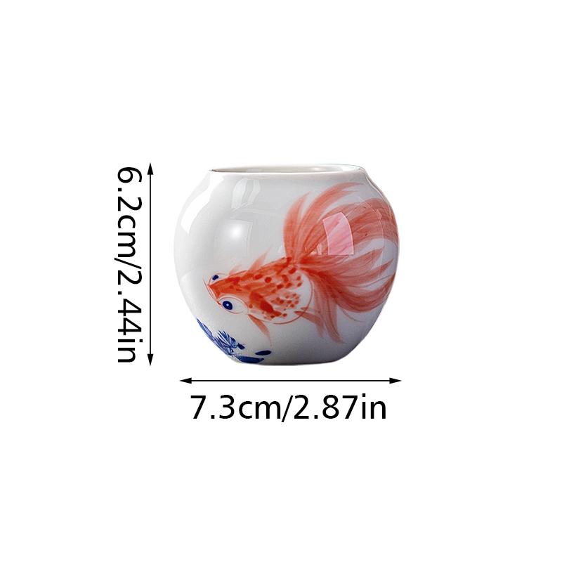 1PC Hand-Painted Small Vase Copperwort Green Dried Flower Arrangement Mini Ceramic Home Soft Furnishings Multi-Style