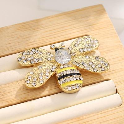 Schicke Tropföl Bienen- & Schmetterling Strass Brosche