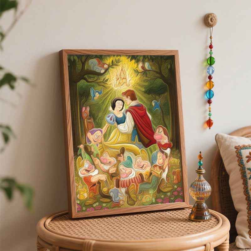 Disney Digital Oil Painting Art Kit Snow White and the Seven Dwarfs Handmade DIY Home Decoration Gift