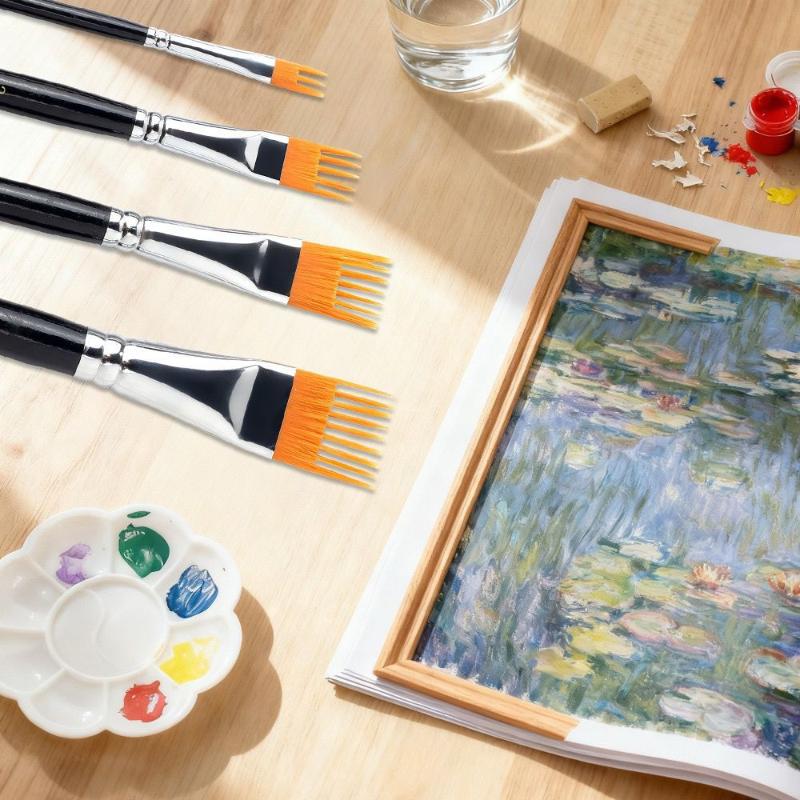 1/4Pcs Watercolor Brushes - Available In Multiple Sizes For Artists' Variety Of Painting Techniques Drawing Accessories