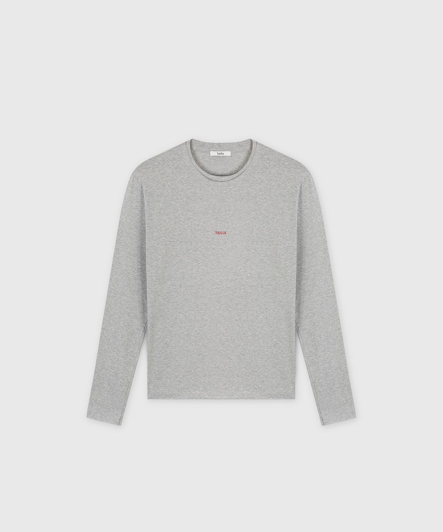 Taire Diagonal Logo Long Sleeve Top Melange Gray 2 (Unisex)