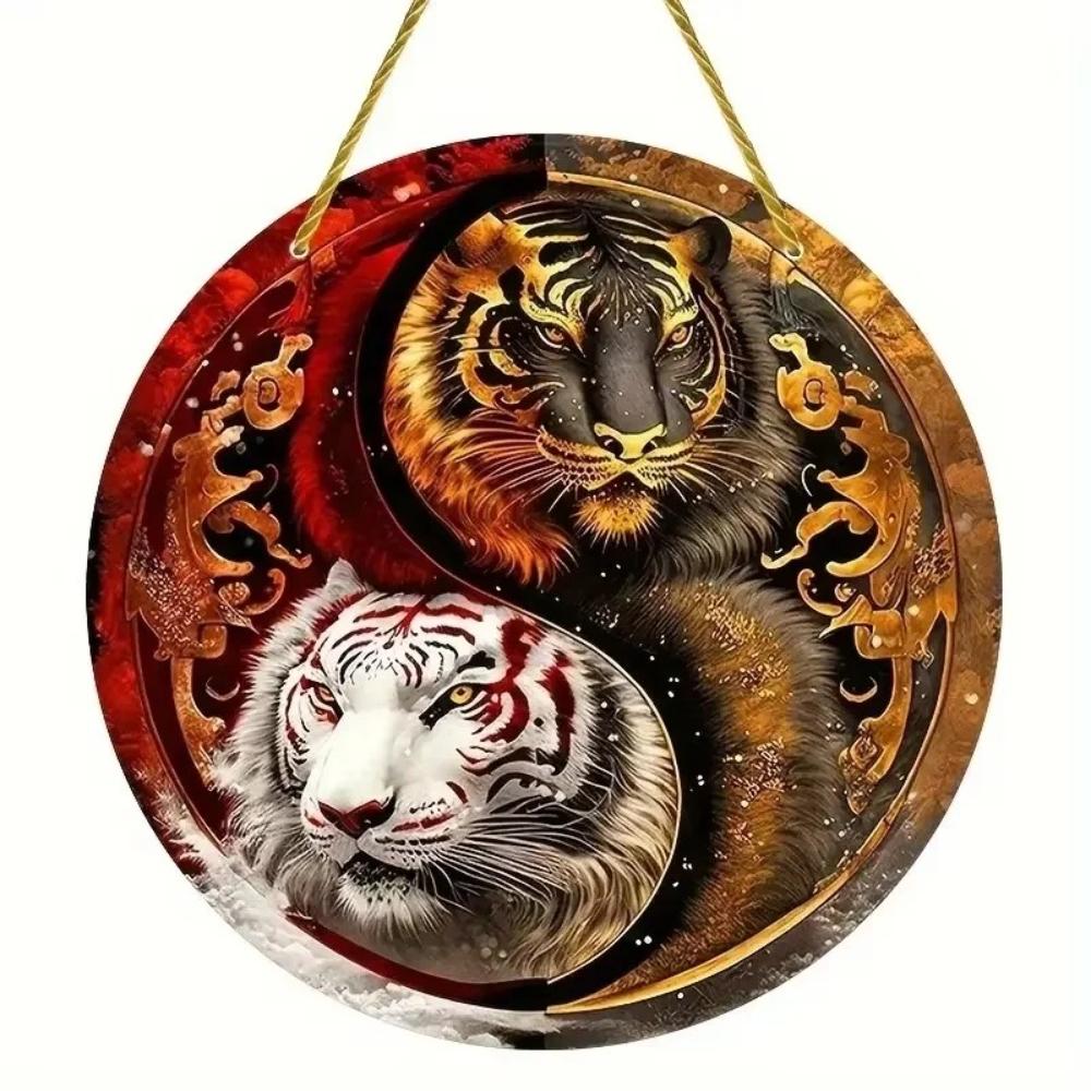 Fantastical Yin Yang Animal Light Catcher Round Acrylic, Novelty Home Decor, Perfect Durable for Bedroom, Store, Office, Kitchen, for Wall Decoration