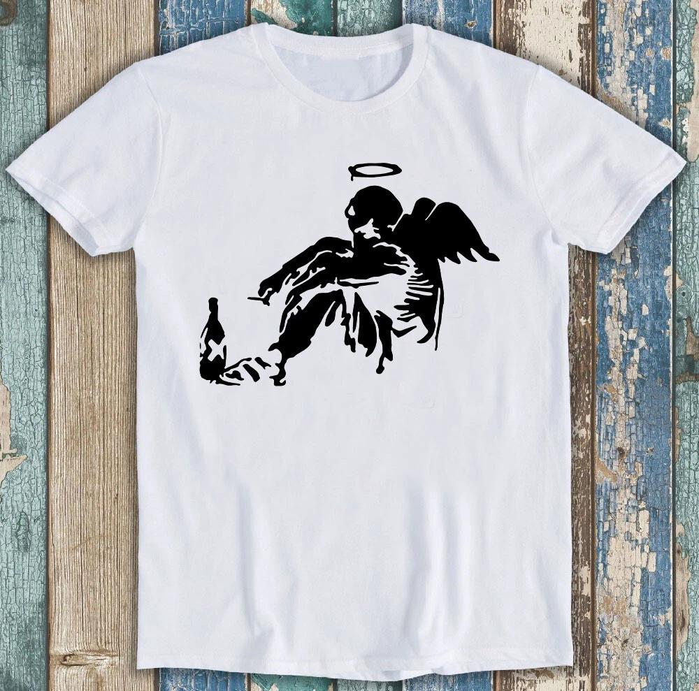 Banksy Fallen Angel Meme Art Funny Retro Unisex Gift Tee T Shirt M1308 XS