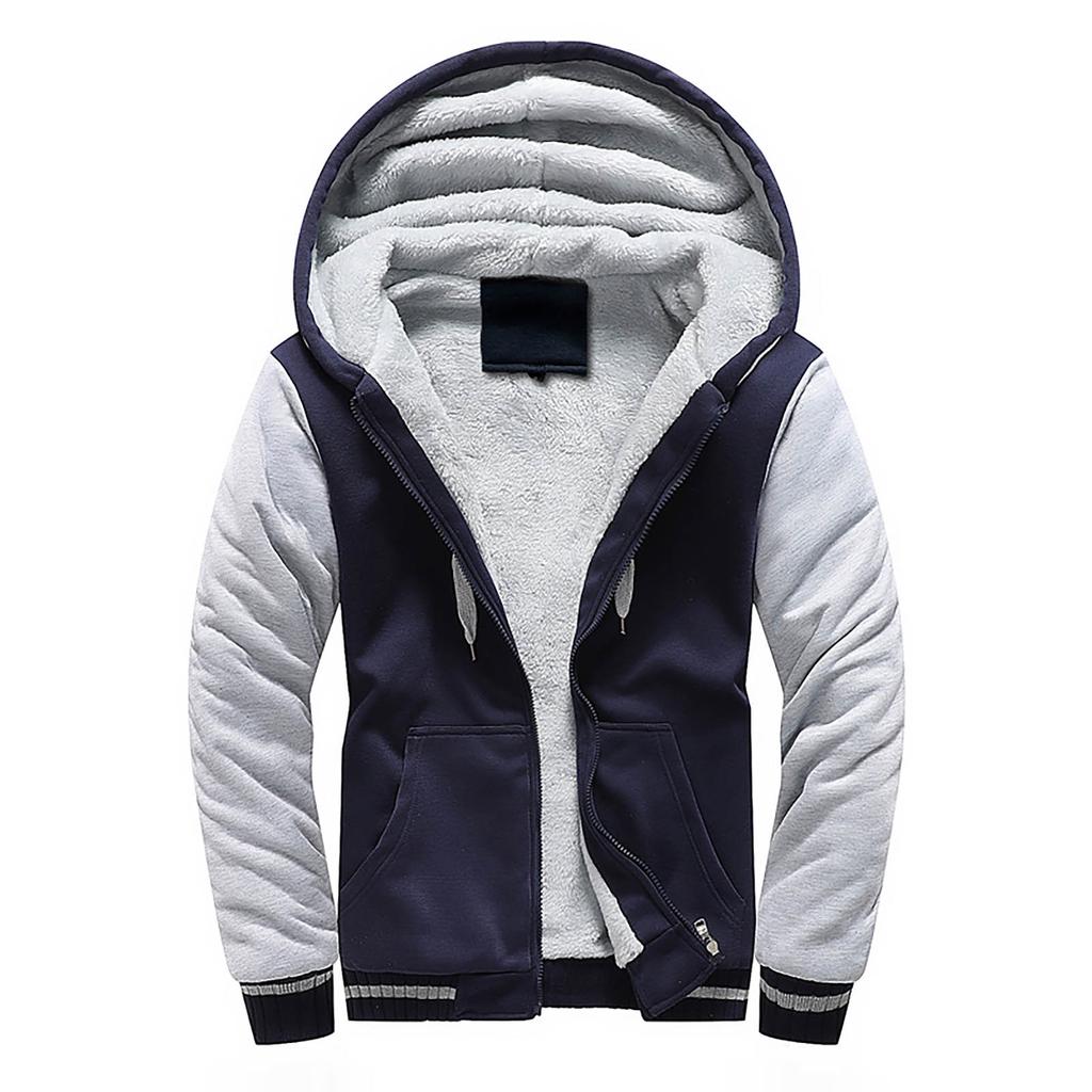 Men's Pullover Winter Workout Fleece Hoodie Jackets Full Zip Wool Warm Thick Coats
