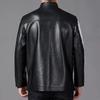 Autumn Men Pu Leather Tang Suit Jacket Chinese Traditional Ethnic Loose Casual Dad Coat Vintage Streetwear Windproof Outerwear
