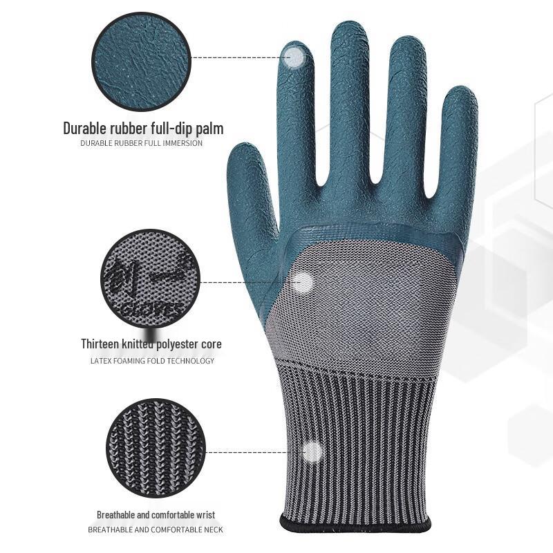 Abriebfeste Gummi-beschichtete Arbeitshandschuhe