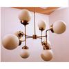Mid Century Style Bistro Globe Shade light Brass Sputnik Decorative Chandelier