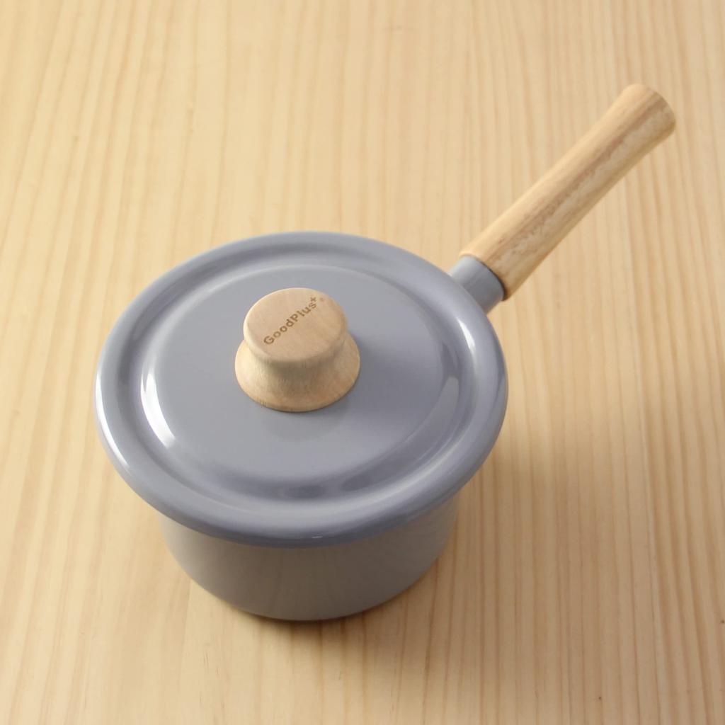 Special Order Pan with Lid GoodPlus+ <Cotton> (Milk 14cm, Gray)