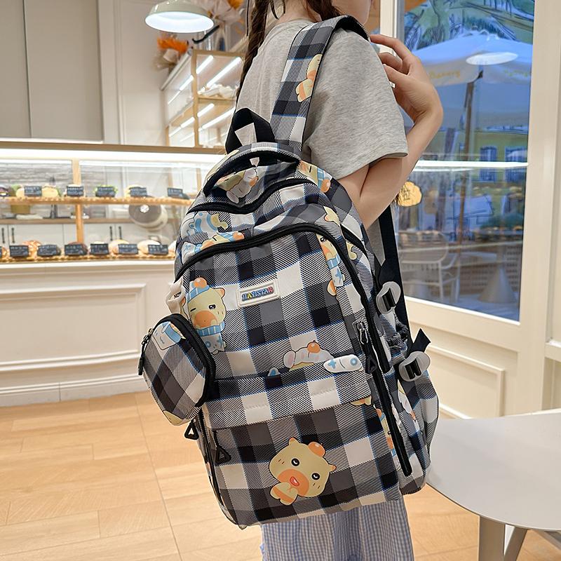 Children's Schoolbag Women's Cartoon Printed Large Capacity Backpack with Coin Purse