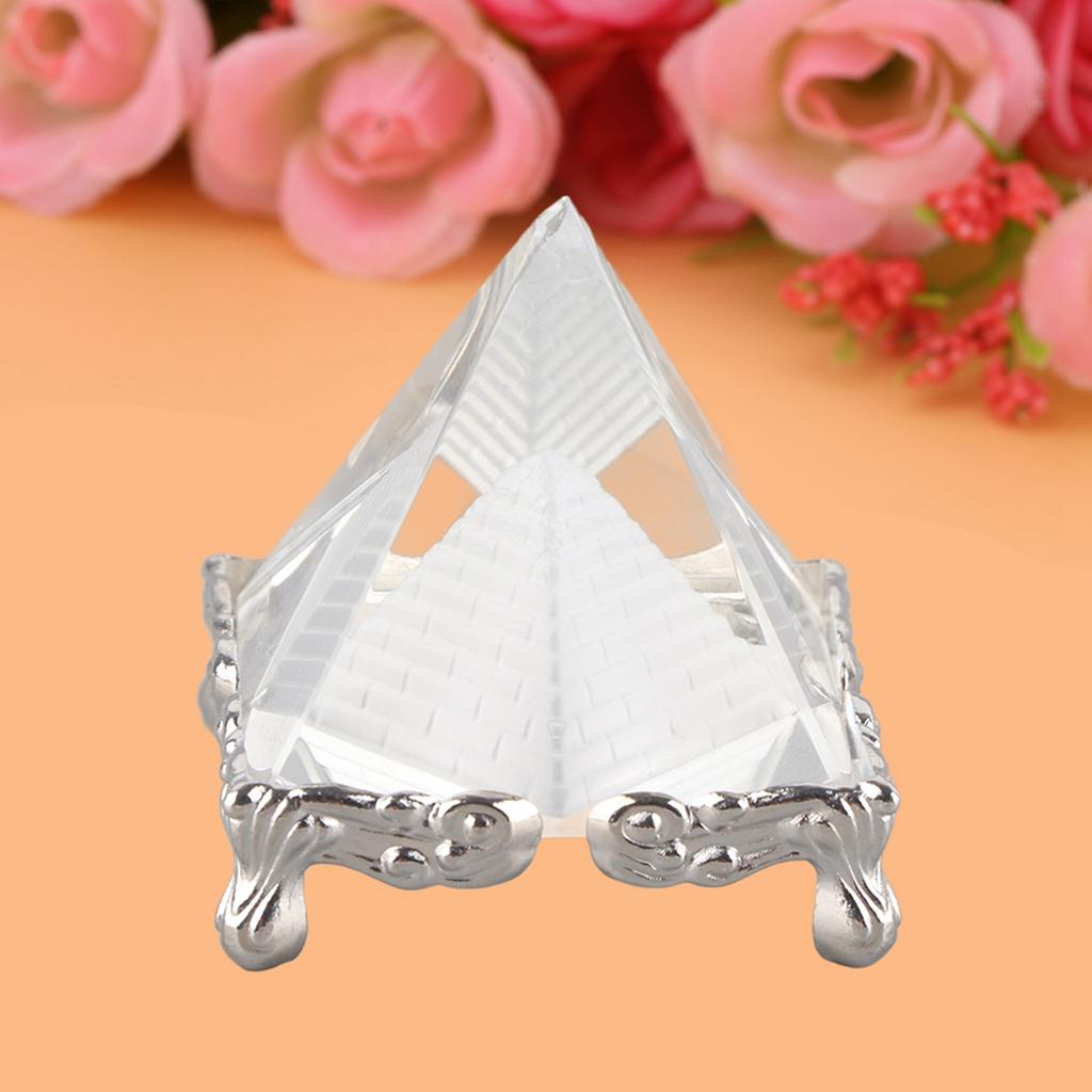 Creative Crystal Pyramid Quartz Stone Carving Figurine Home Decoration
