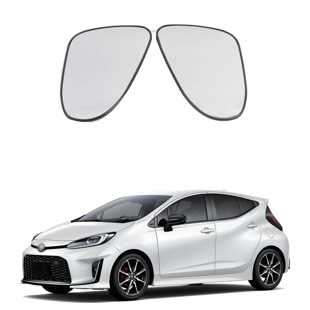 Toyota Aqua Corolla Axio Prius C Pre Heated Side Mirror Glass Rearview Mirror Lens for Door Mirror Lens (White R)