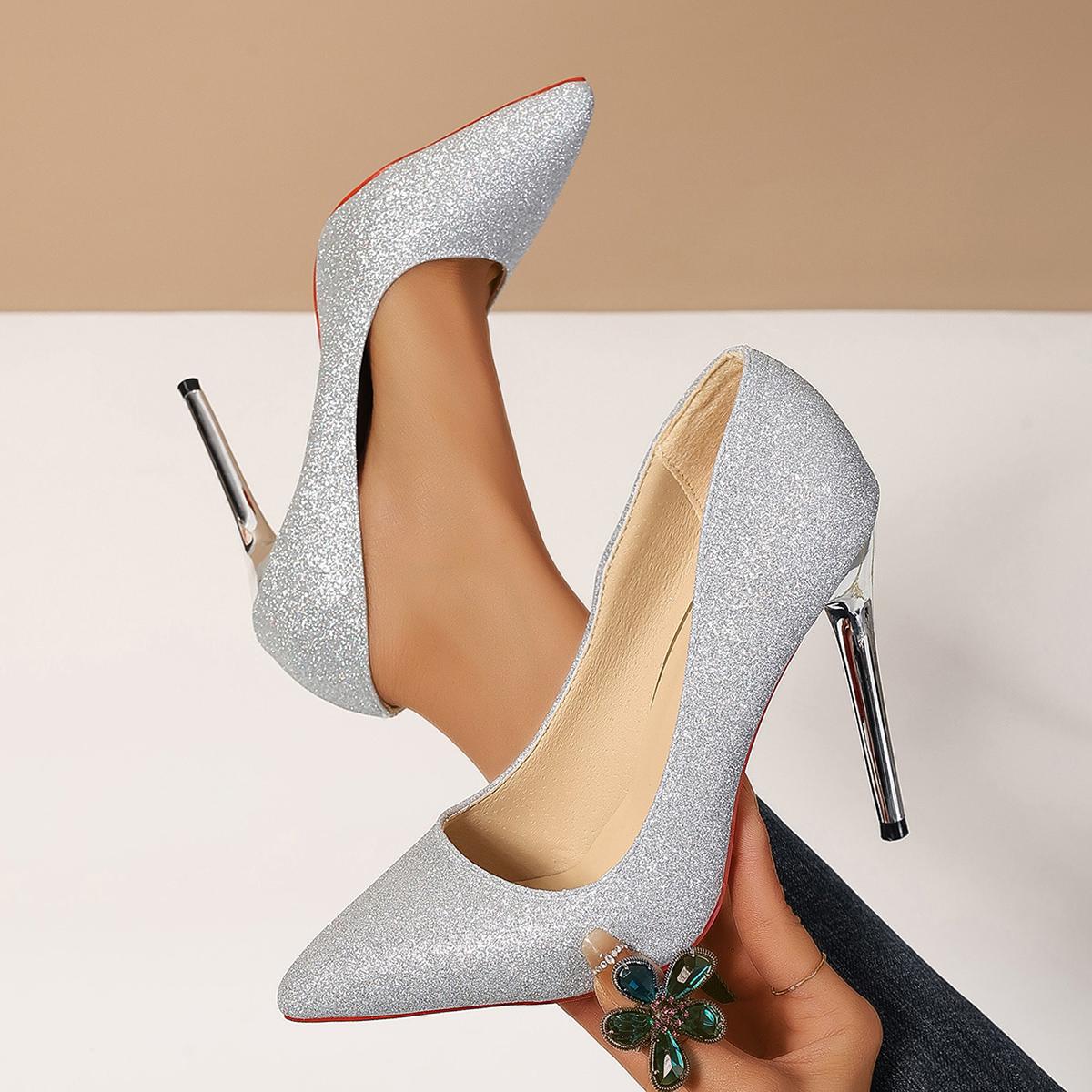 

Туфли на высоком каблуке женские дизайнерские туфли с острым носком красные туфли на высоком каблуке женские туфли-лодочки женские сексуальные туфли для вечеринок большие размеры Zapatos De Mujer 45 серебряный