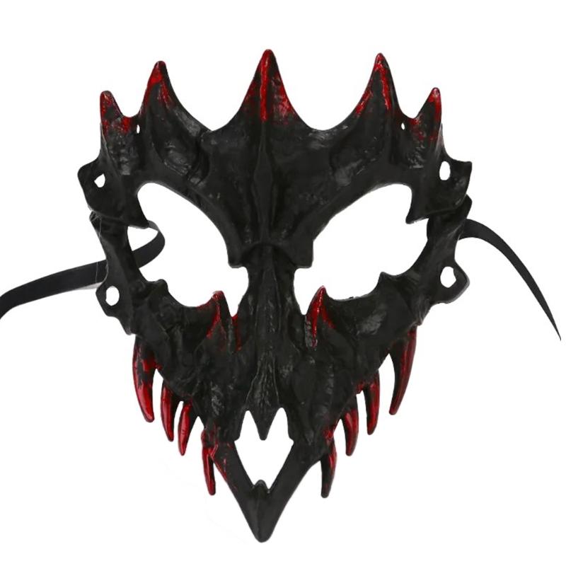 Maschera di Drago Anime Maschera di Halloween Maschera di Scheletro Animale Maschera Teschio Cosplay Cane Maschera da Festa Maschera di Lupo Diavoli Horror