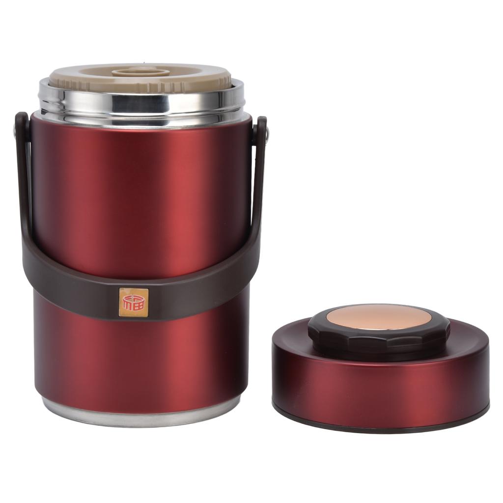 2.3L Vacuum Lunch Box 304 Stainless Steel 3 Layers Prevent Leakage Insulated Food Container for Work Travel