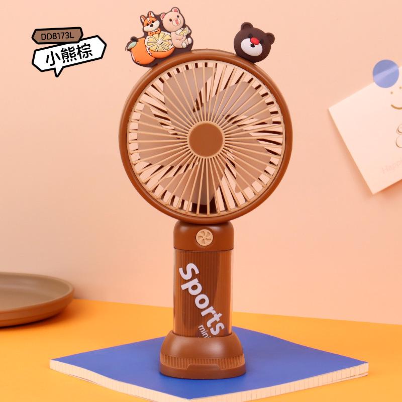 Ventilador portátil USB de dibujos animados - Mini ventilador eléctrico de escritorio para uso en exteriores