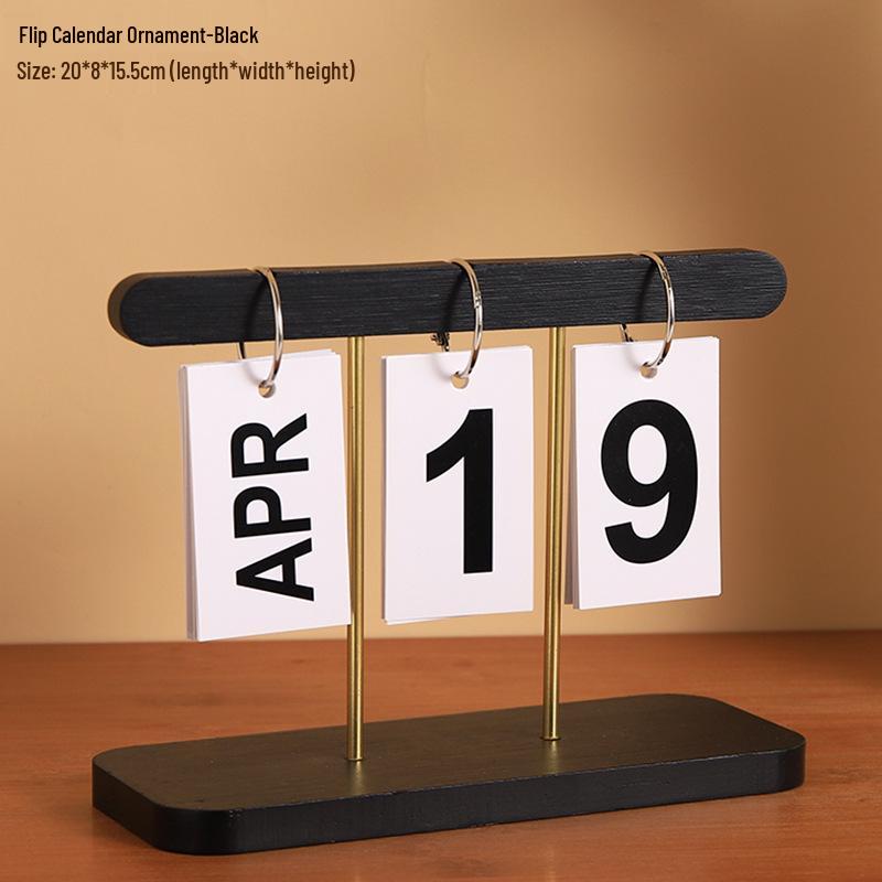 Elegant Wooden Flip Desk Calendar Ornament for Home and Office Decor