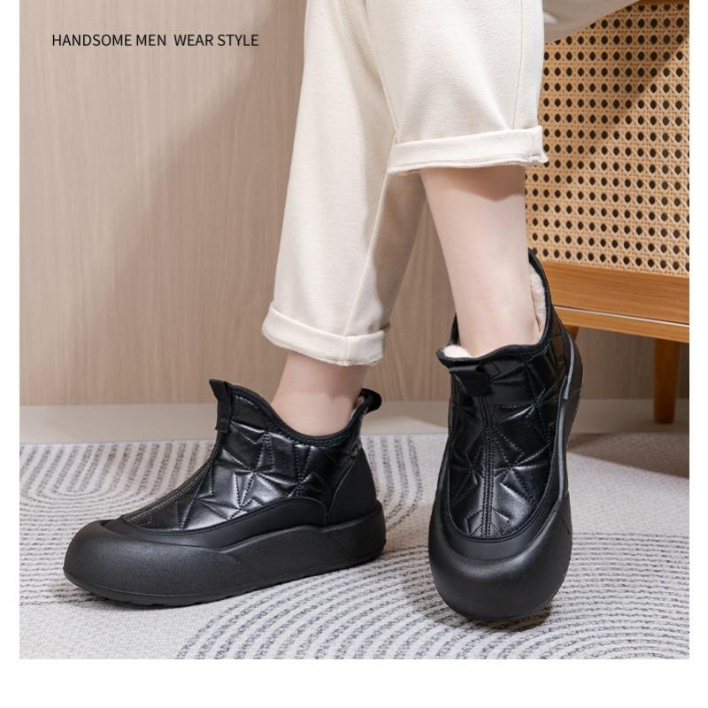 2025 Winter New Fashion Platform Women's Cotton Shoes Thickened Snow Boots Casual Non-Slip Waterproof Cotton Boots