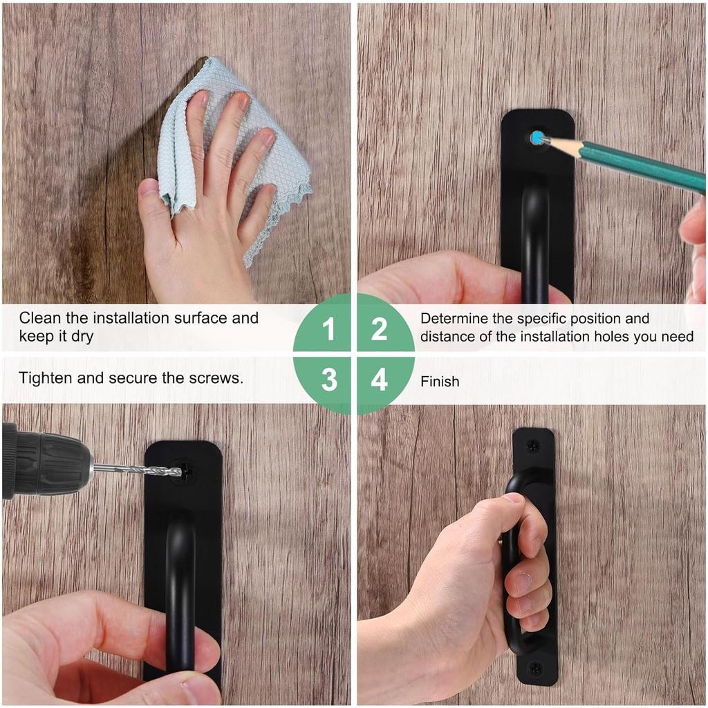 2pcs Sliding Barn Door Handle, Aluminium Alloy Cabinet Door Handle Hardware for Wardrobe Cupboard Closet Garage Shed with Screws