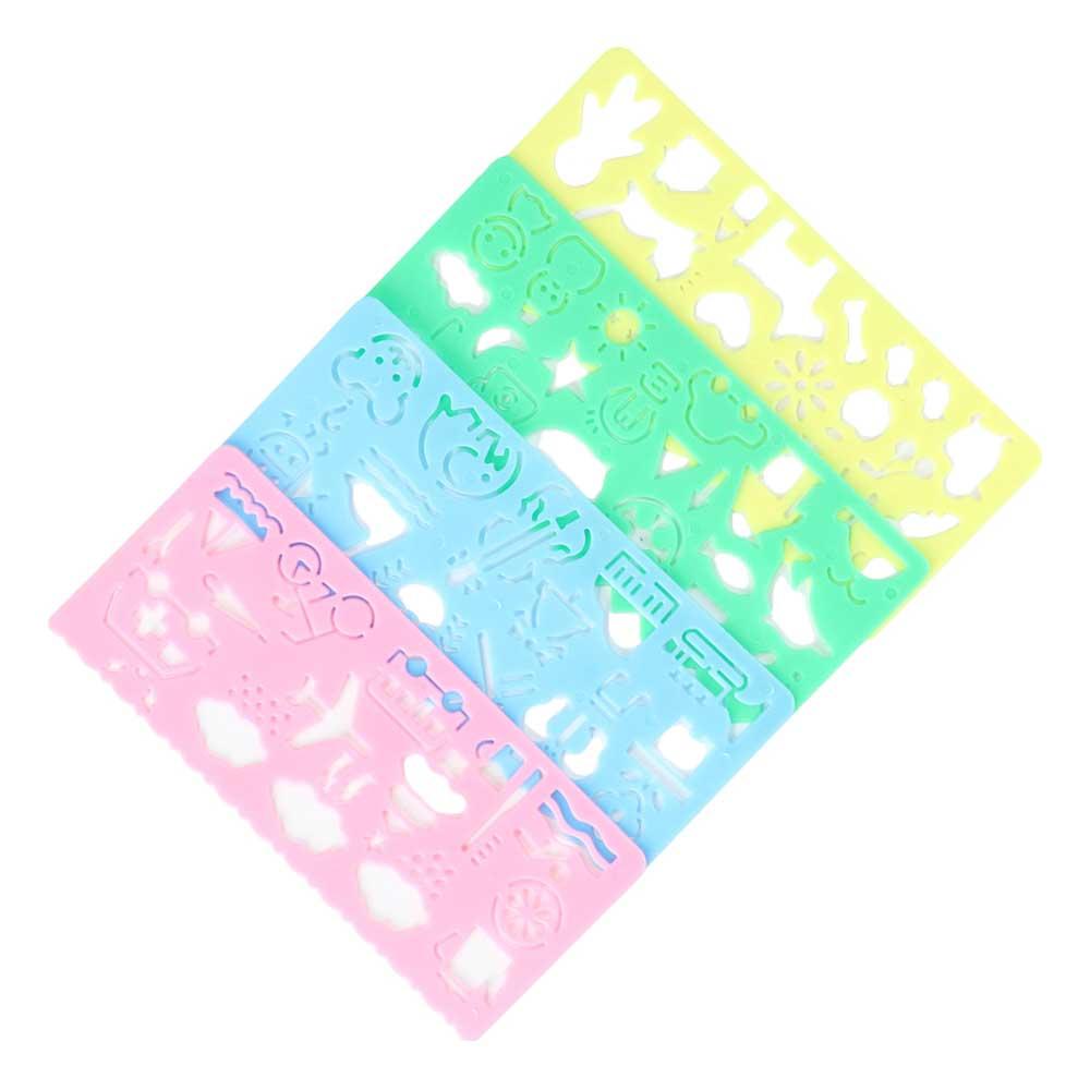DIY Craft Stationery for Students Plastic Drawing Rulers Cartoon Spirograph School Painting Supplies Painting Template