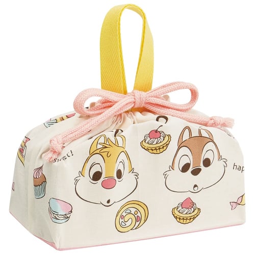 Skater Children's Lunch Box Drawstring Bag, Chip & Dale Sweets, Disney, Made in Japan, KB7-A