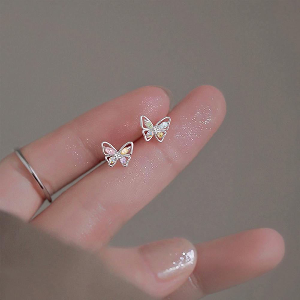 Colorful Butterfly Earrings Simple Temperamental Ear Studs Women Versatile Earrings Jewelry Accessories